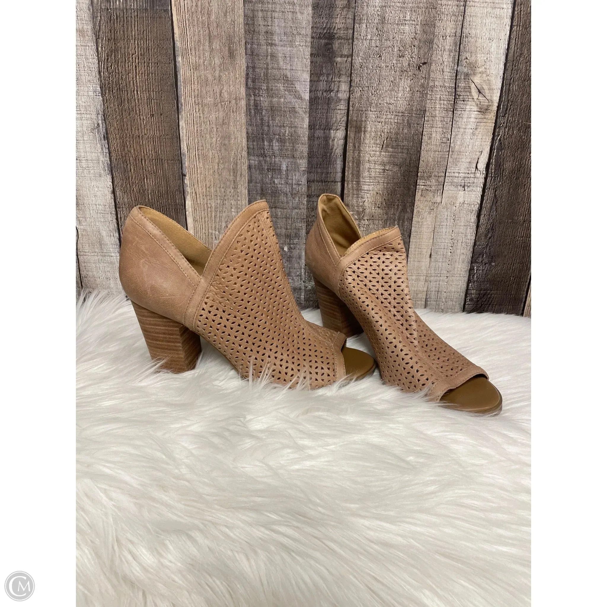 Sandals Heels Block By Lucky Brand In Tan, Size: 9
