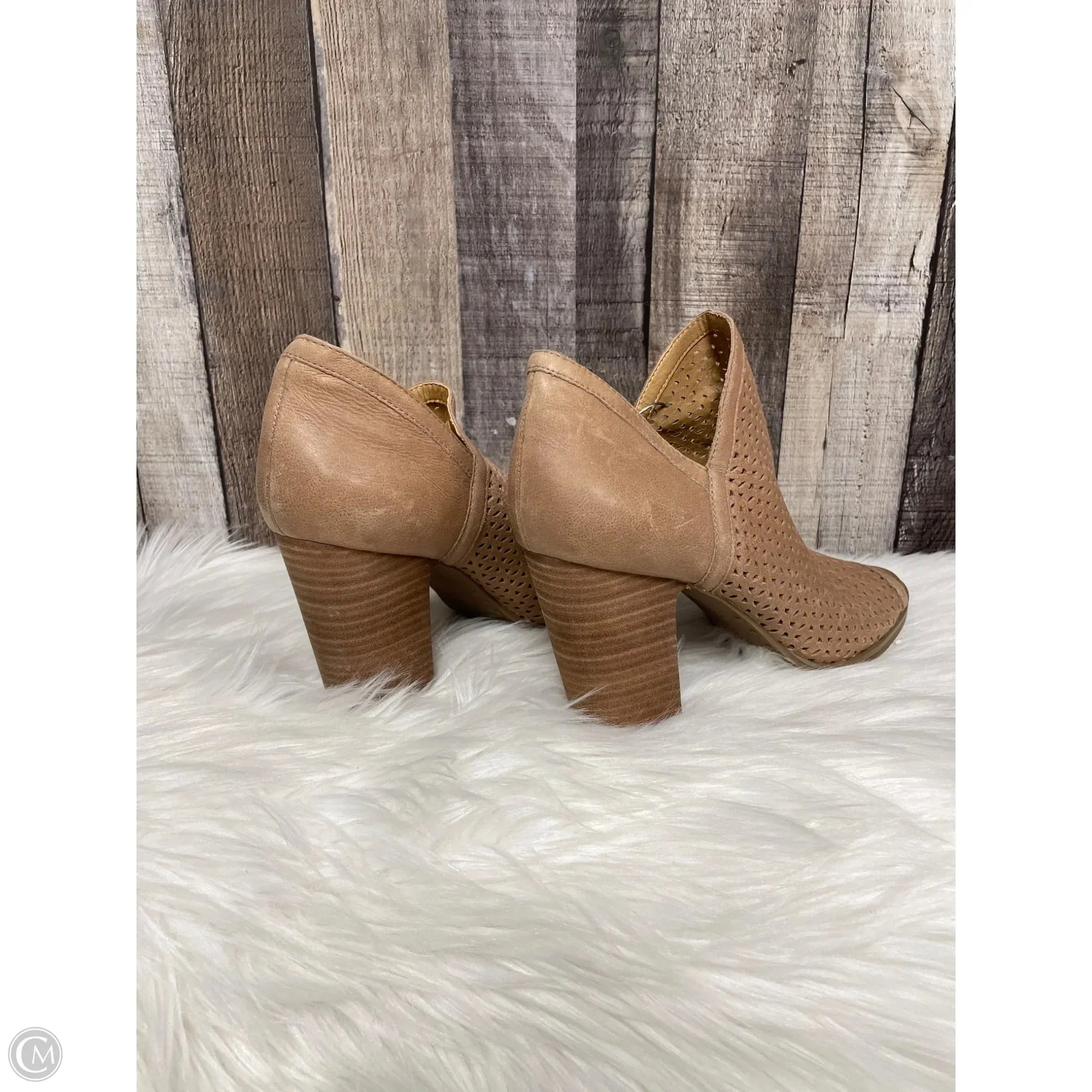 Sandals Heels Block By Lucky Brand In Tan, Size: 9