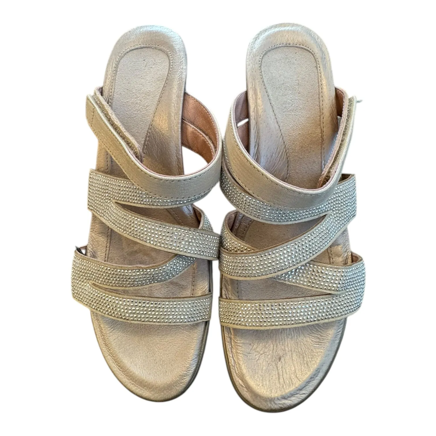 Sandals Heels Block By Naot In Beige, Size:7.5