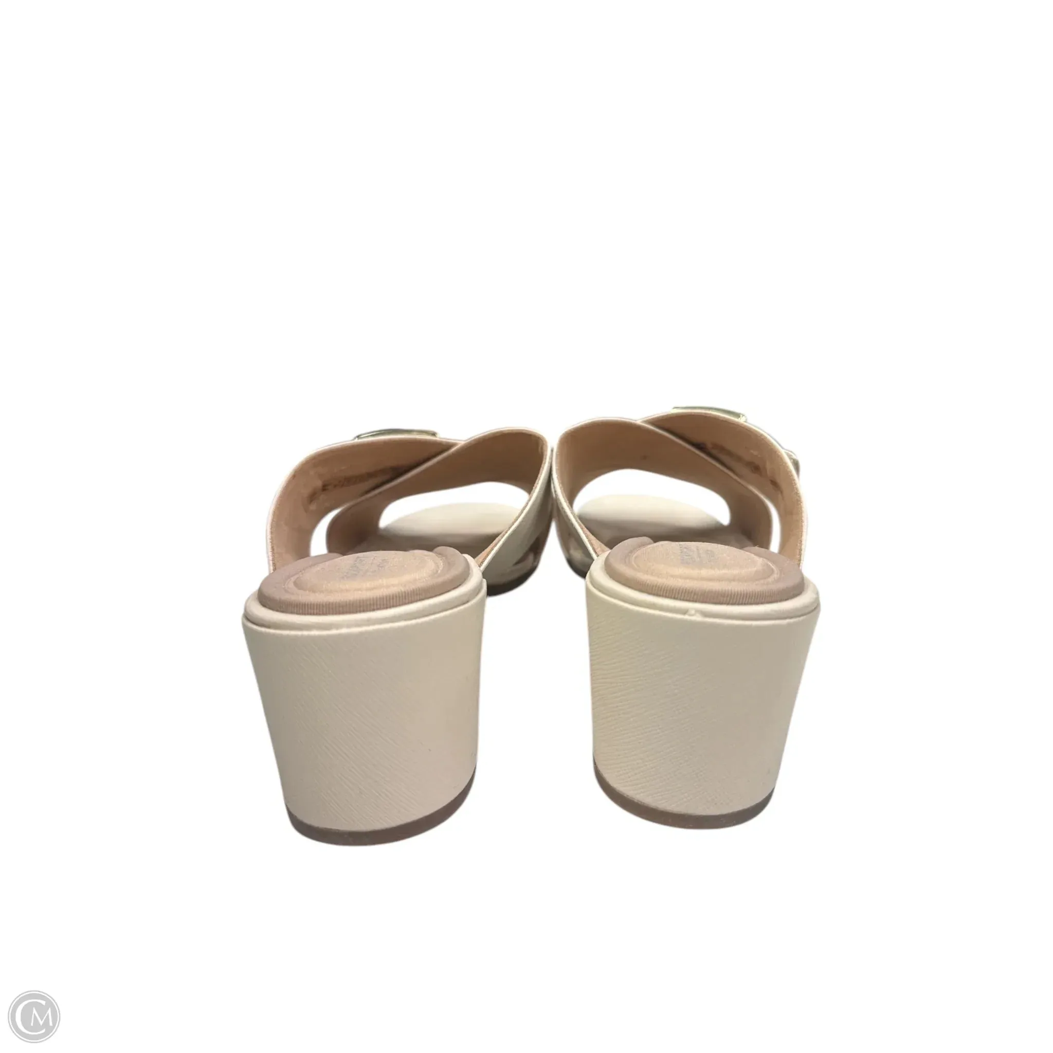 Sandals Heels Block By Rockport In Cream, Size: 6
