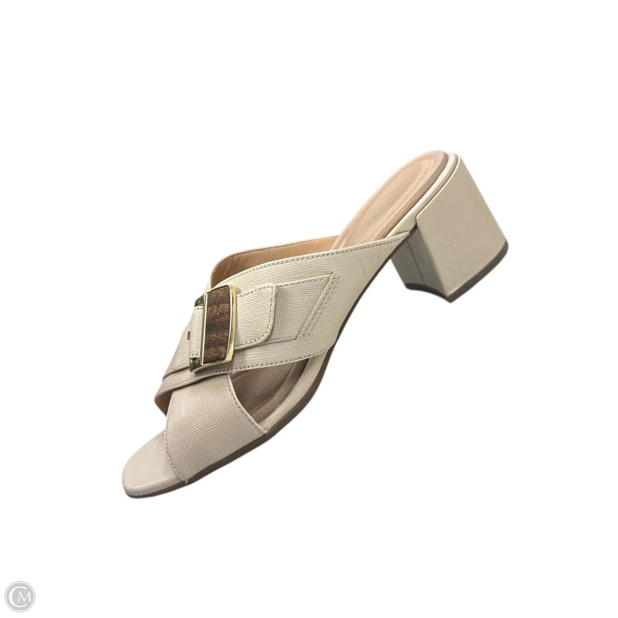 Sandals Heels Block By Rockport In Cream, Size: 6