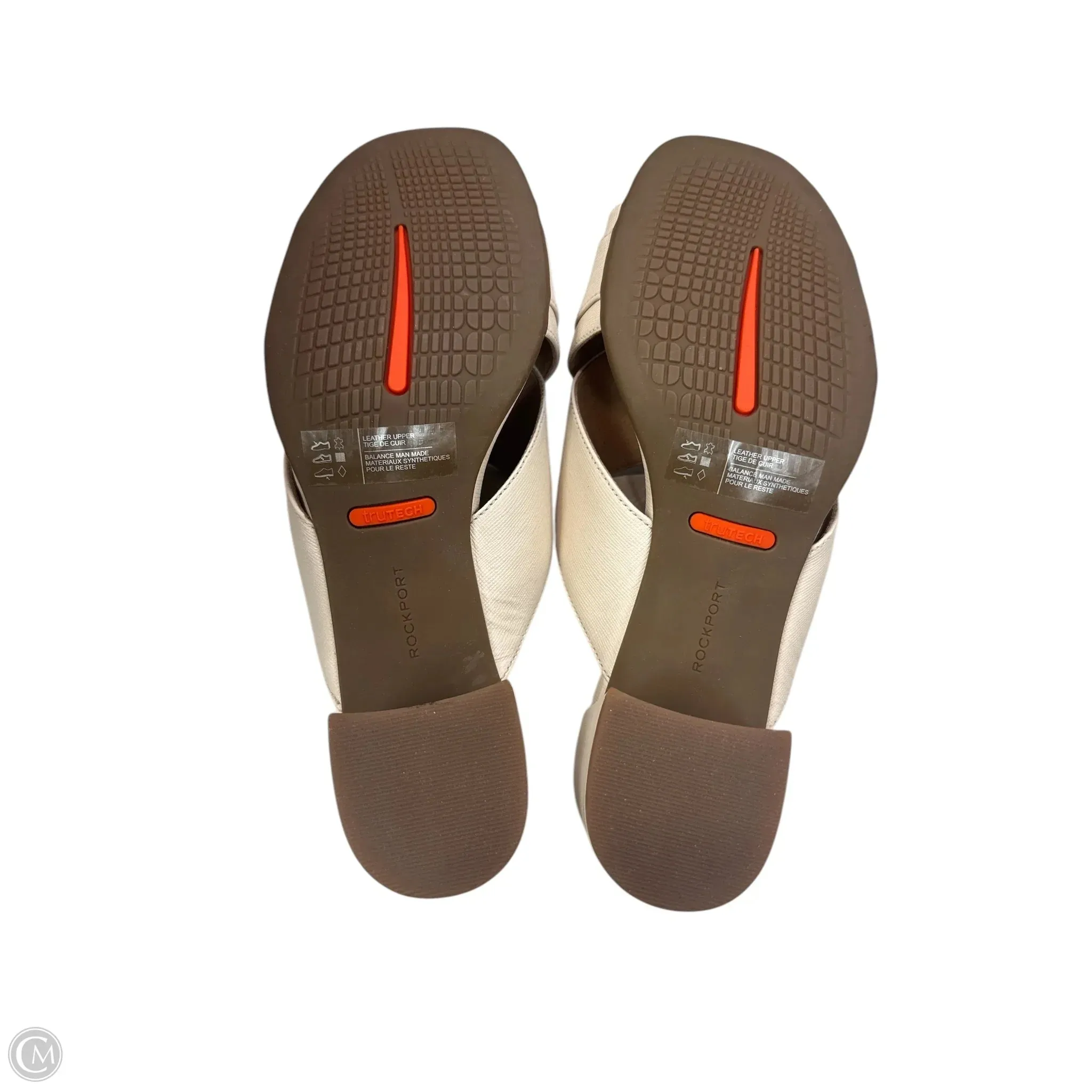 Sandals Heels Block By Rockport In Cream, Size: 6