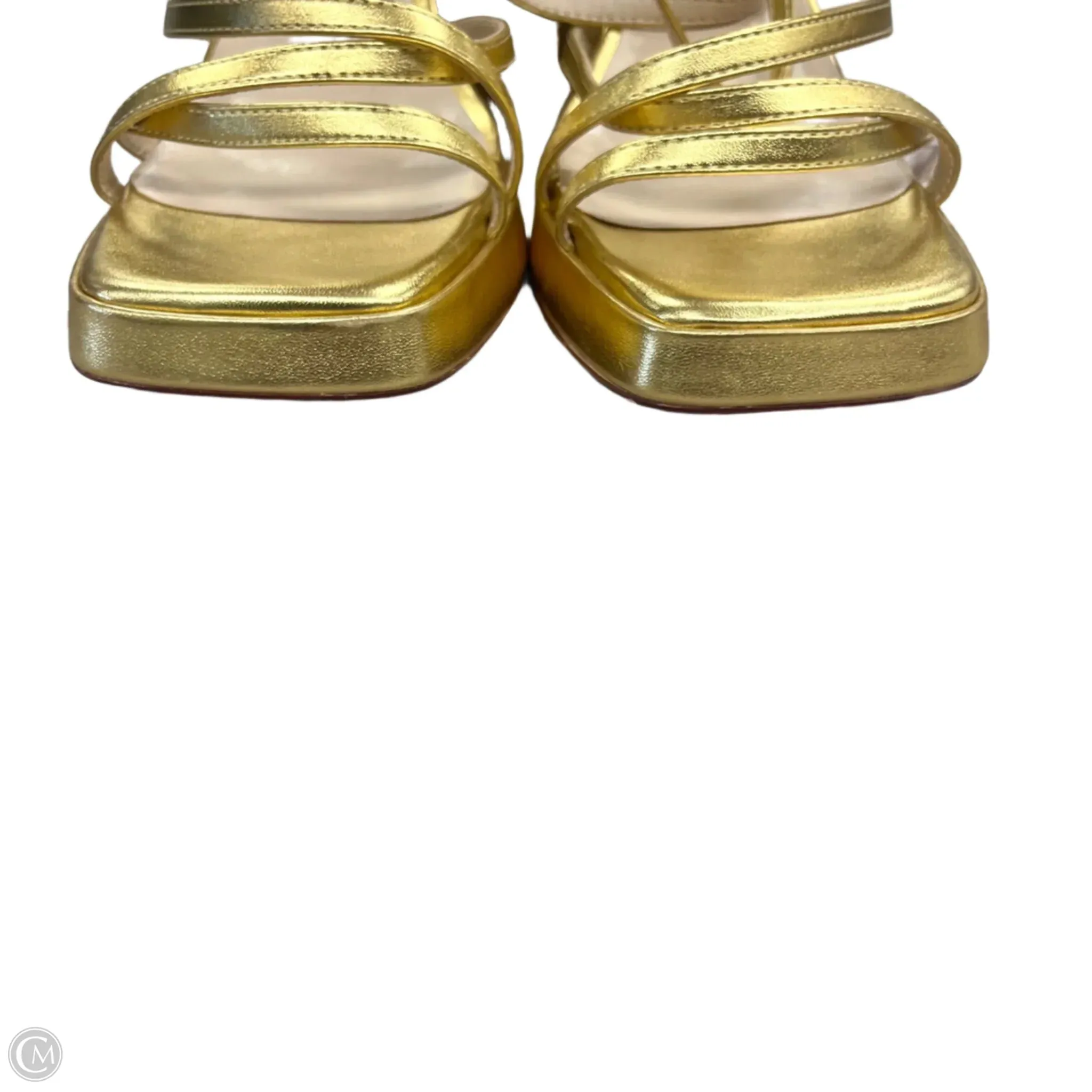 Sandals Heels Block By Shein In Gold, Size: 11