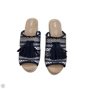 Sandals Heels Block By Toms In Black & Cream, Size: 8