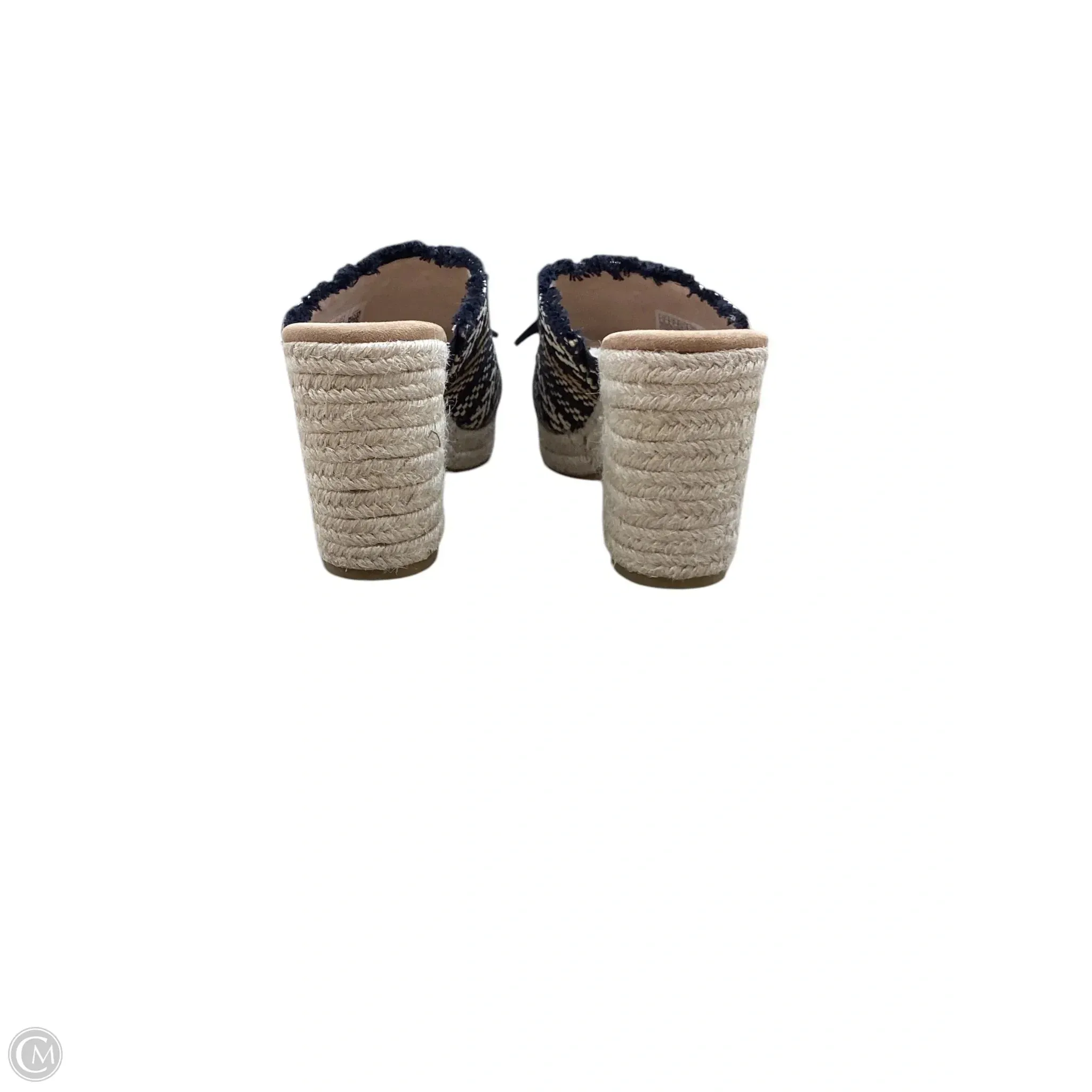 Sandals Heels Block By Toms In Black & Cream, Size: 8