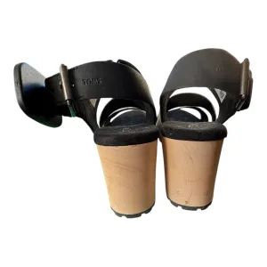 Sandals Heels Block By Toms In Black & White, Size:6