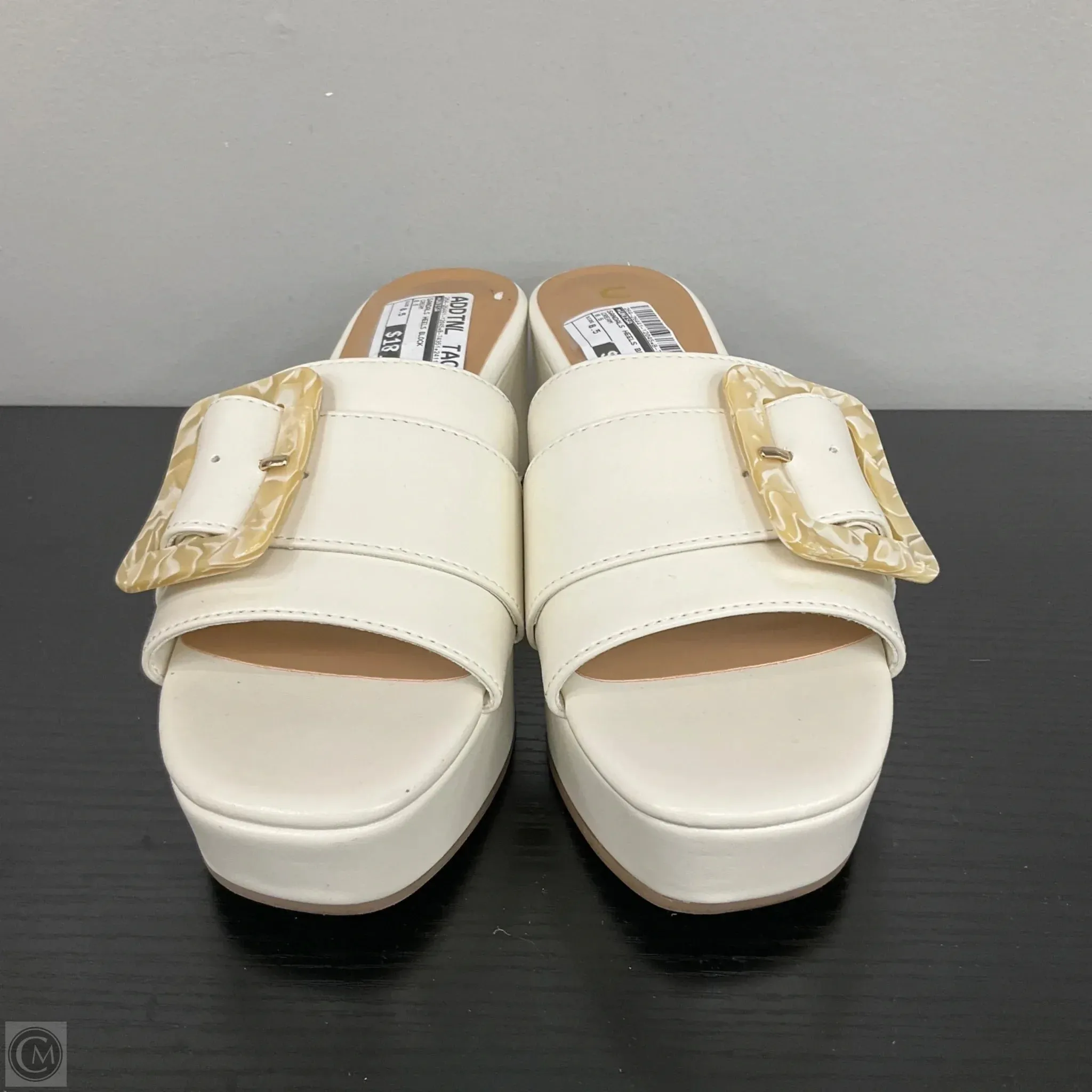 Sandals Heels Block By Unisa In Cream, Size: 8.5