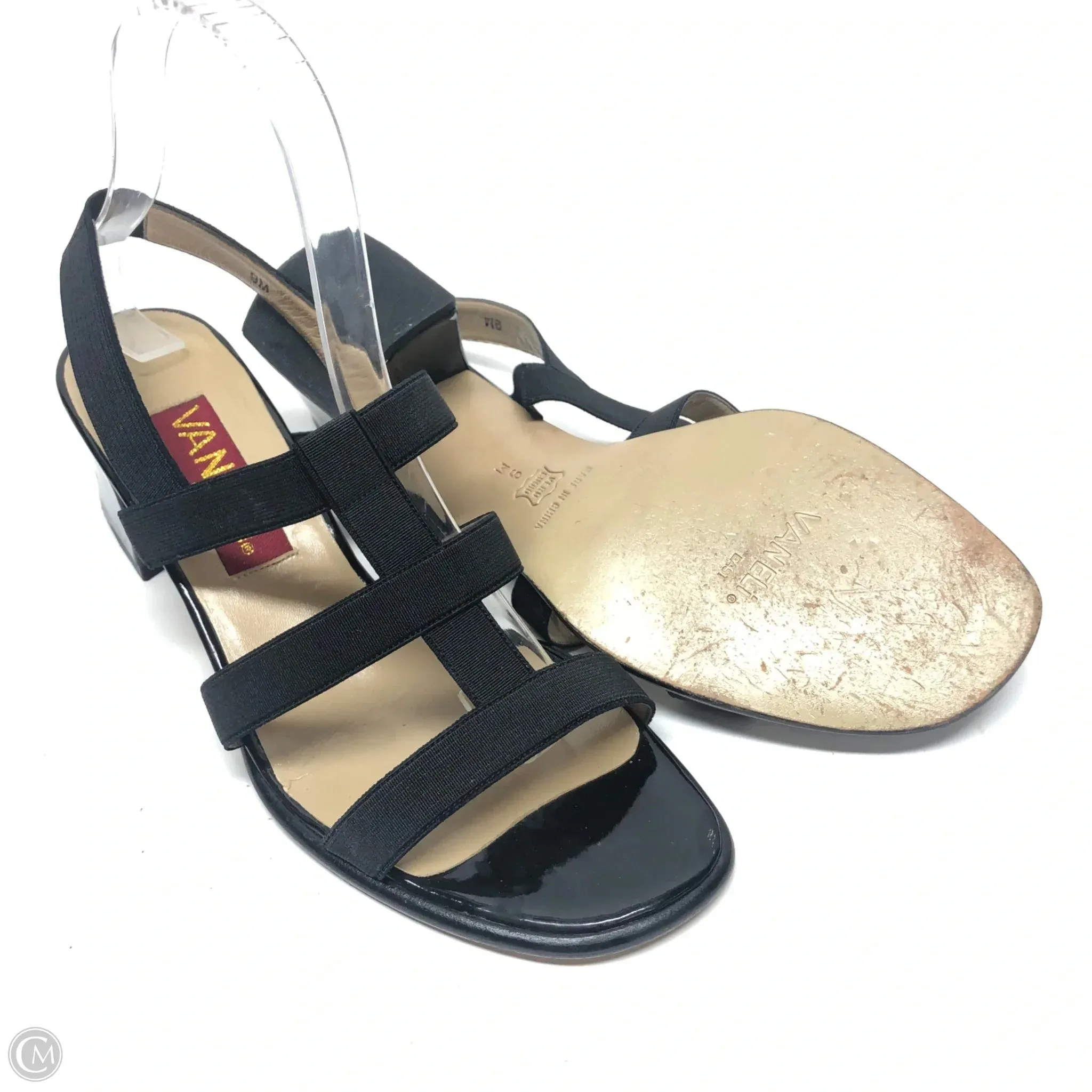 Sandals Heels Block By Vaneli In Black, Size: 9