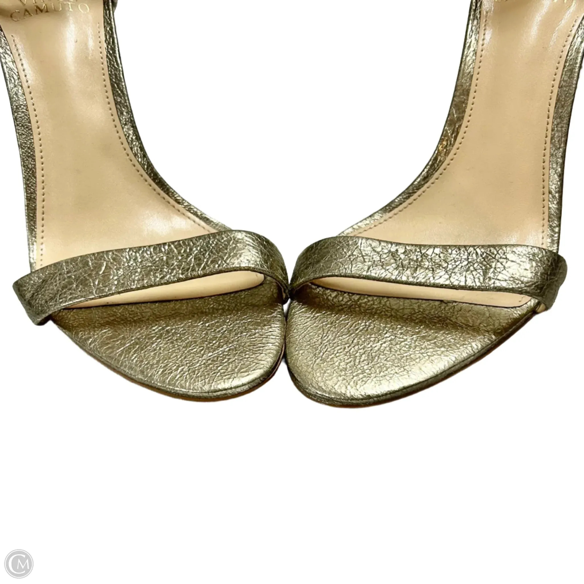 Sandals Heels Block By Vince Camuto In Gold, Size: 9.5