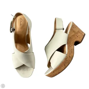 Sandals Heels Platform By Clarks In White, Size: 9
