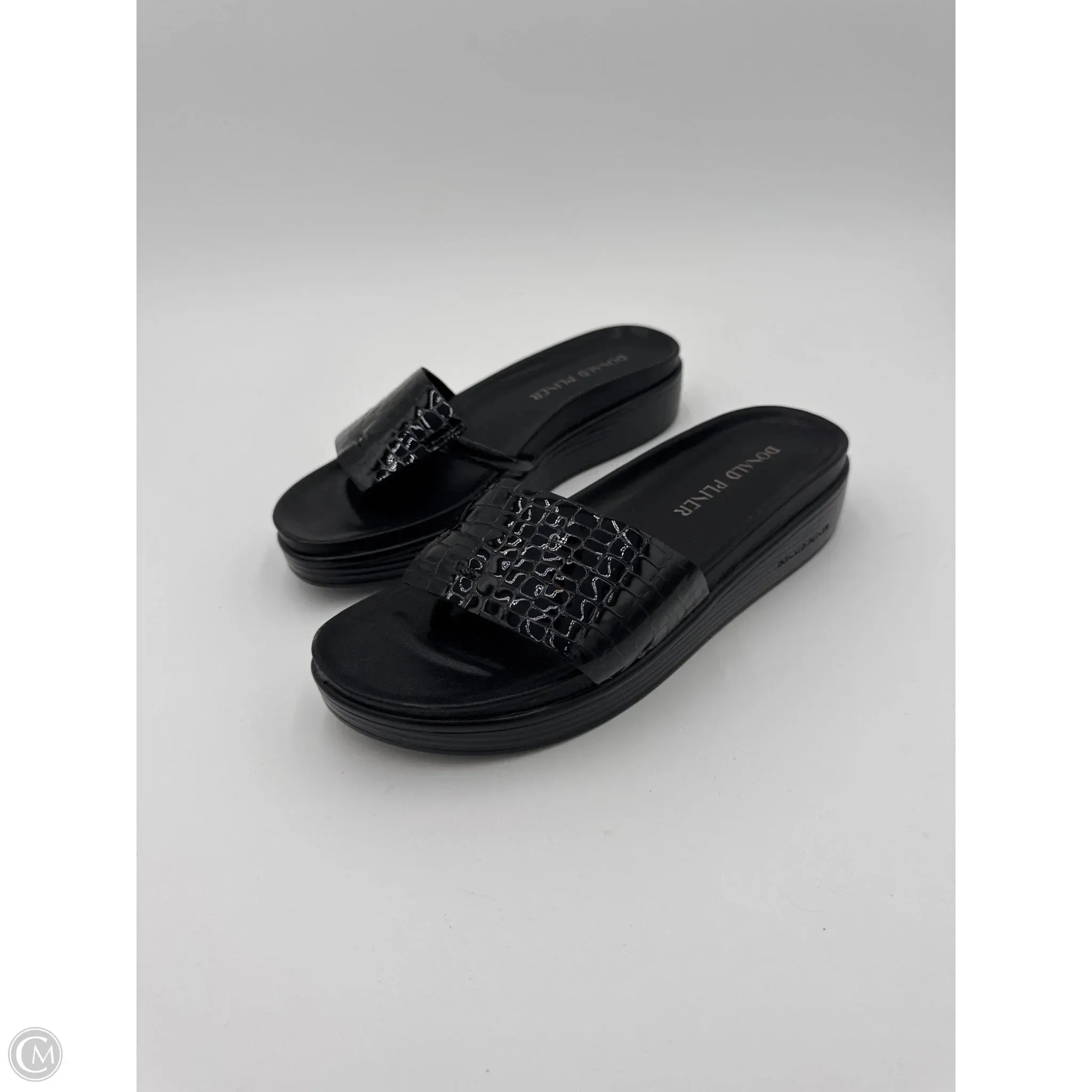 Sandals Heels Platform By Donald Pliner In Black, Size: 8