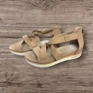 Sandals Heels Platform By Eileen Fisher In Tan, Size: 9.5