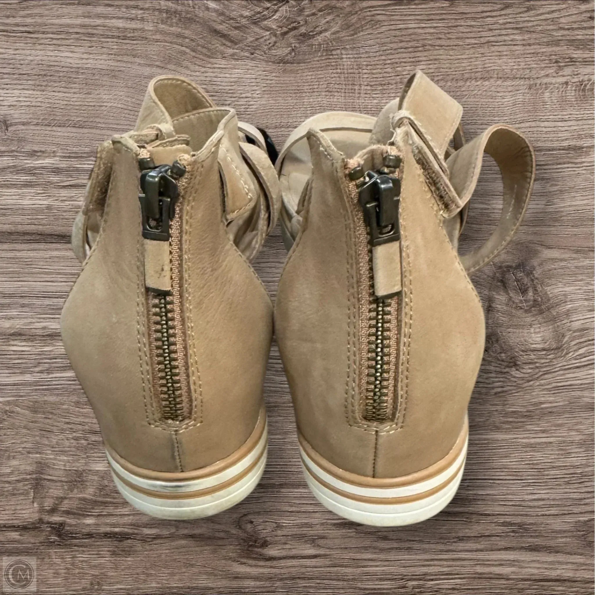 Sandals Heels Platform By Eileen Fisher In Tan, Size: 9.5
