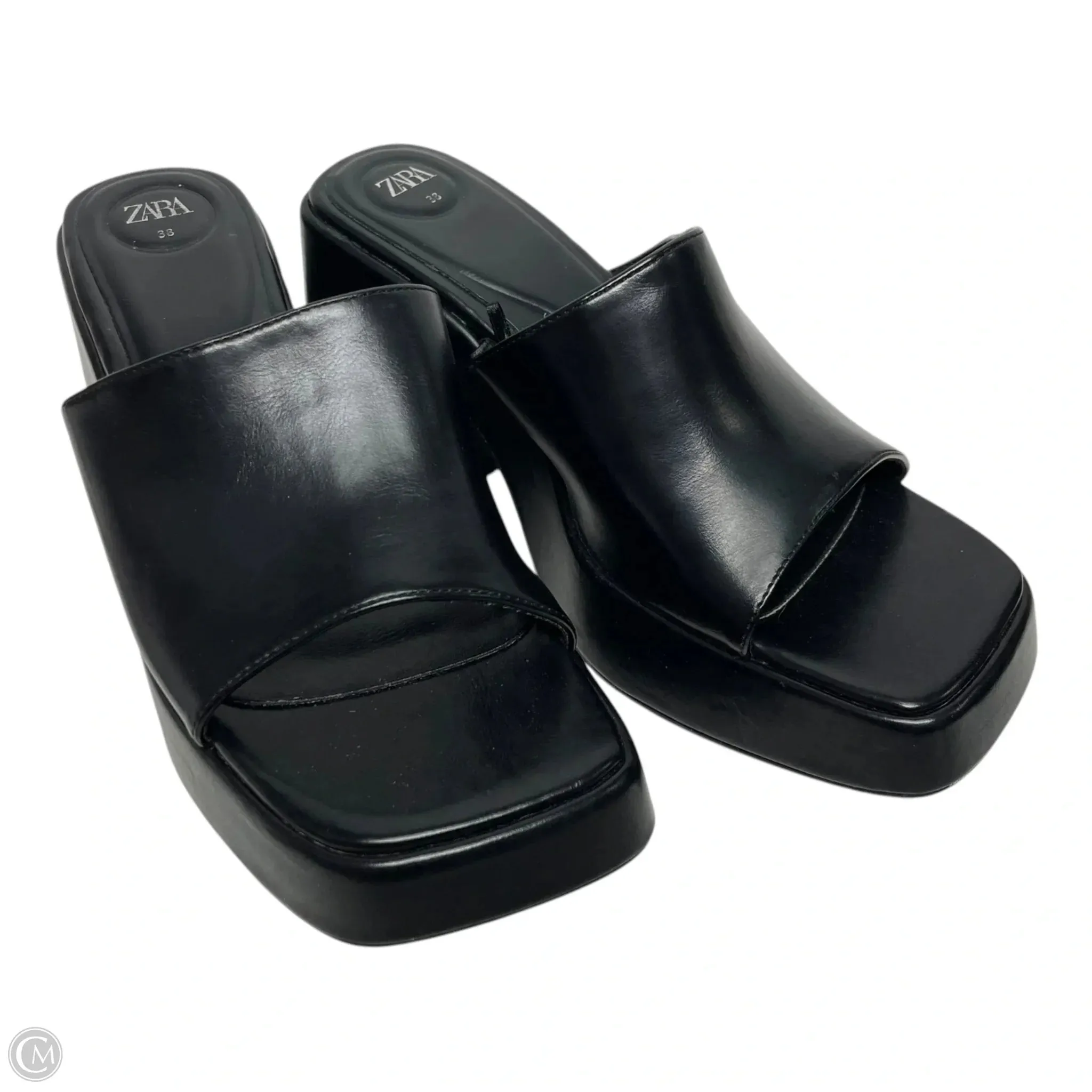 Sandals Heels Platform By Zara In Black, Size: 8