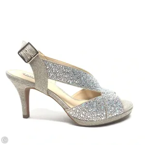 Sandals Heels Stiletto By Alex Marie In Silver, Size: 7.5