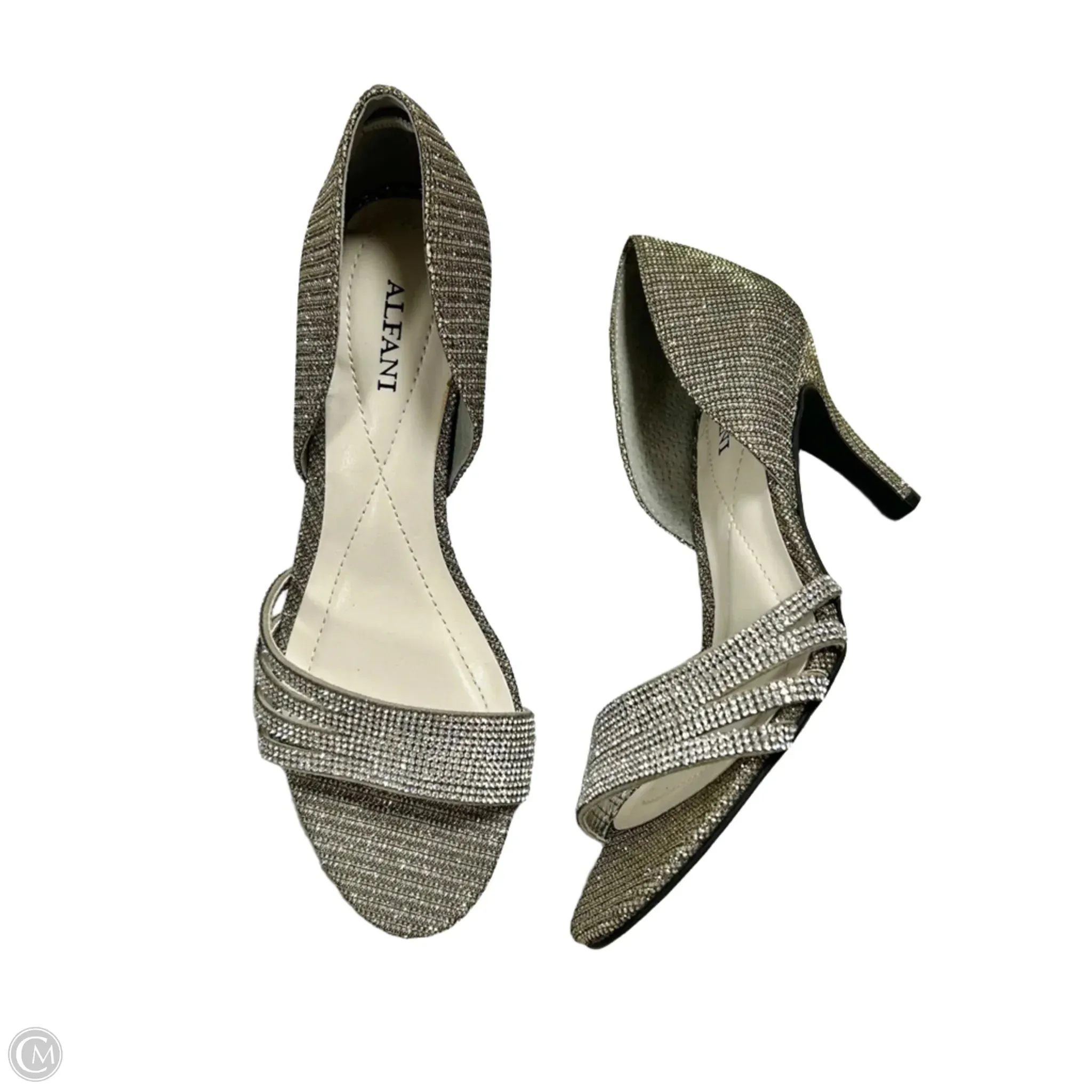 Sandals Heels Stiletto By Alfani In Silver, Size: 6