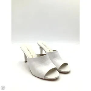 Sandals Heels Stiletto By Anne Klein In White, Size: 9