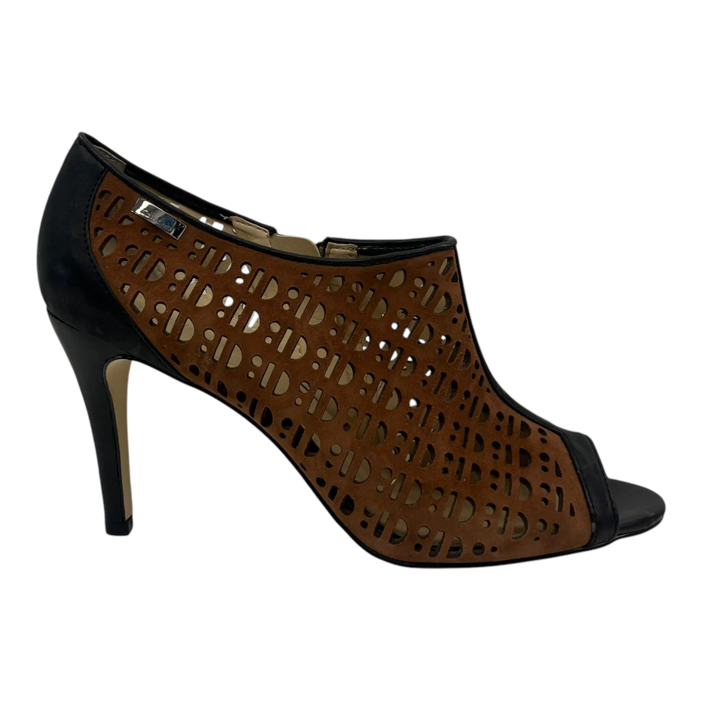 Sandals Heels Stiletto By Calvin Klein In Black & Brown, Size:8.5