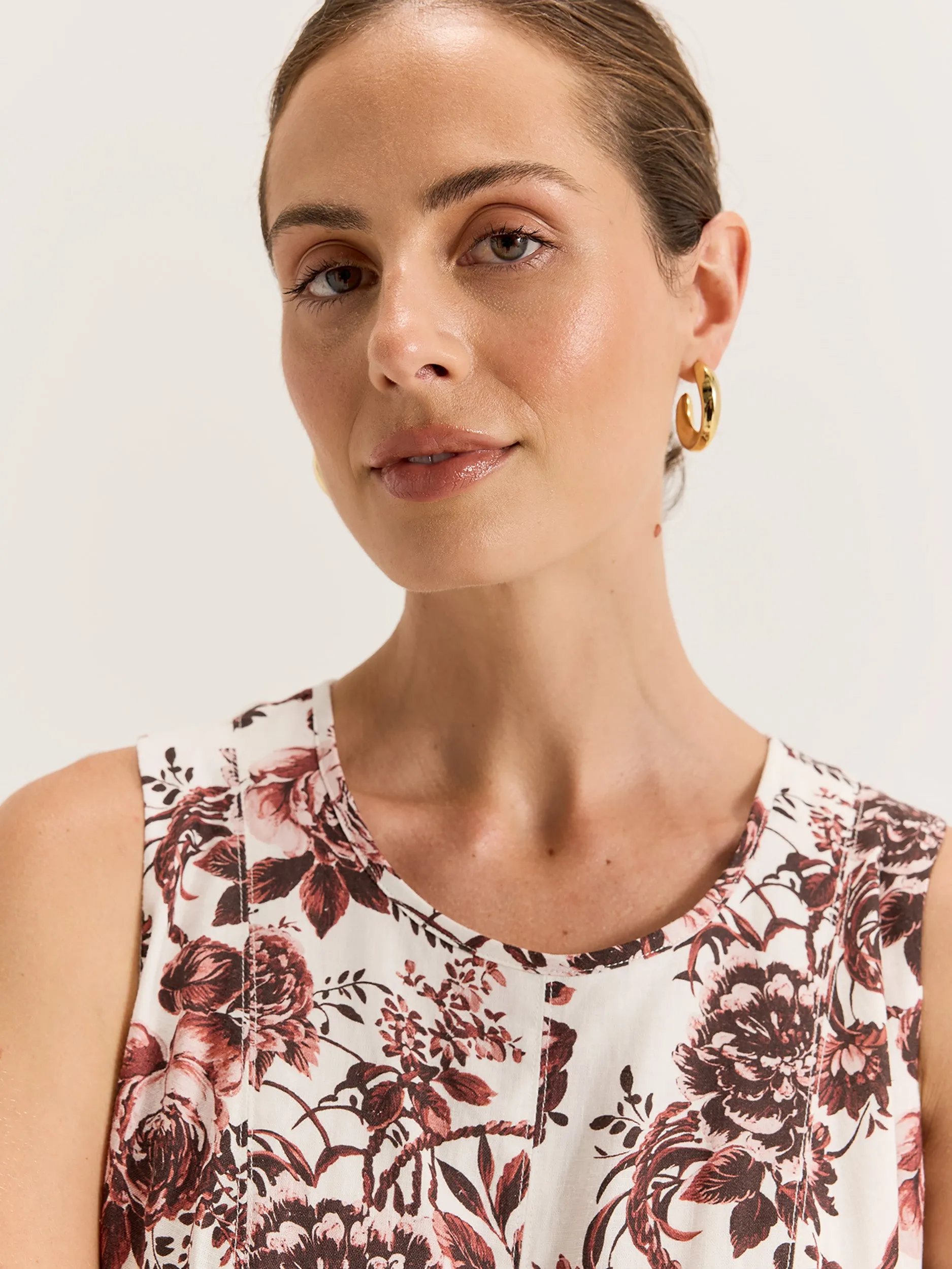Sepia Bloom Mini Dress