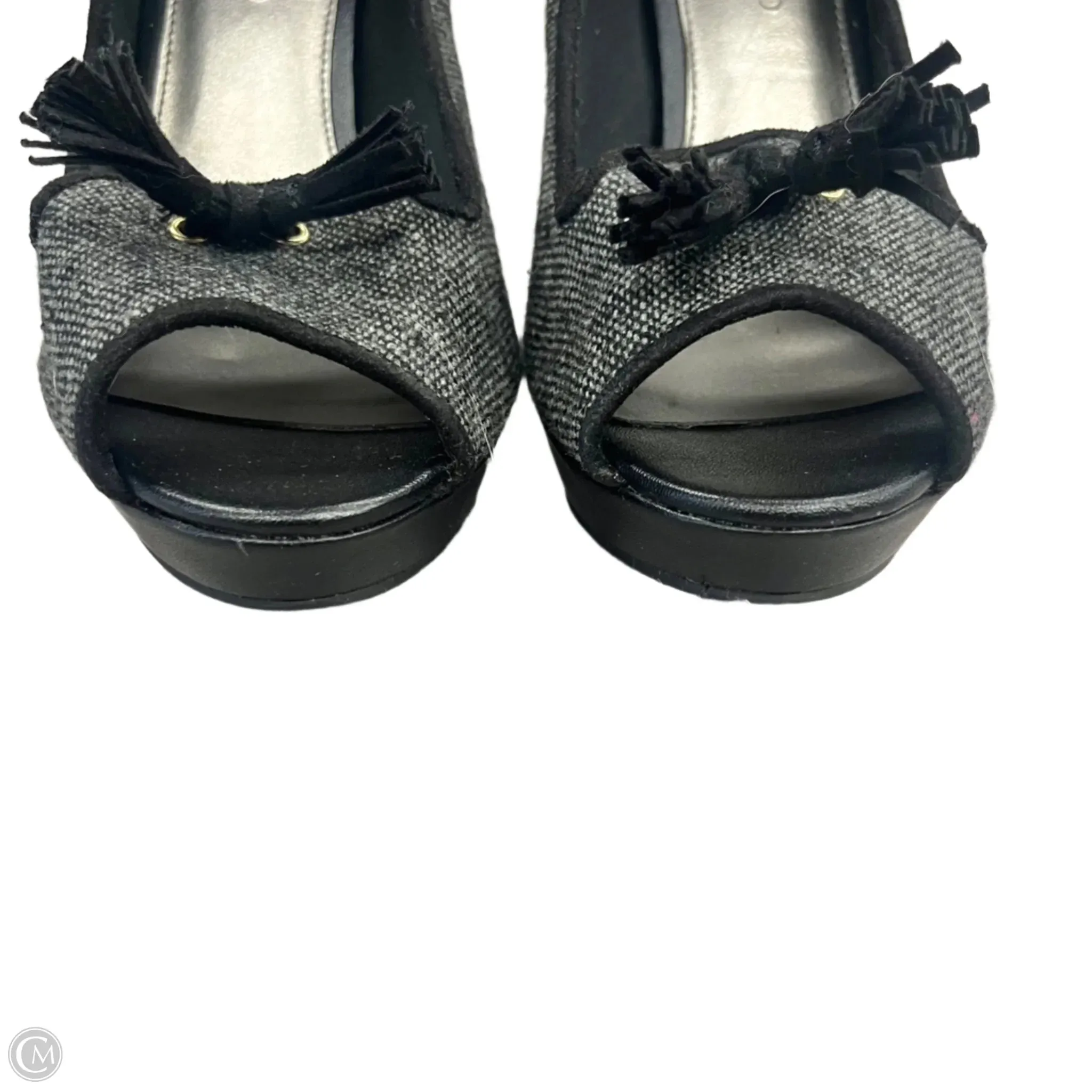 Shoes Heels Stiletto By Christian Siriano In Black & Grey, Size: 7.5
