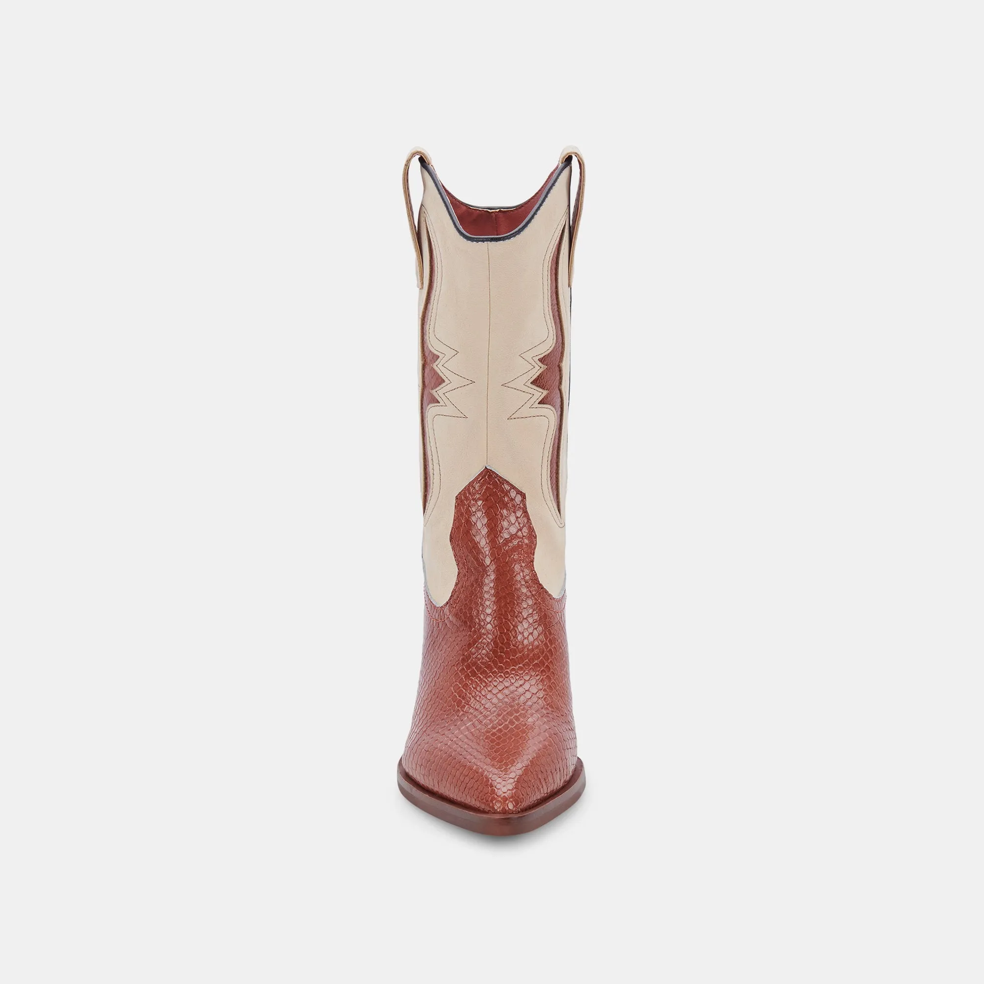 SUZZY BOOTS BROWN EMBOSSED LEATHER - re:vita