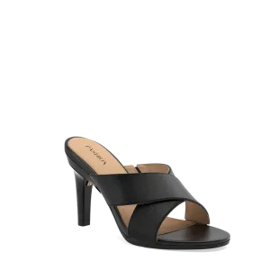 The Crissy Cross Slide - Coal Knit 4 Stiletto - FINAL SALE