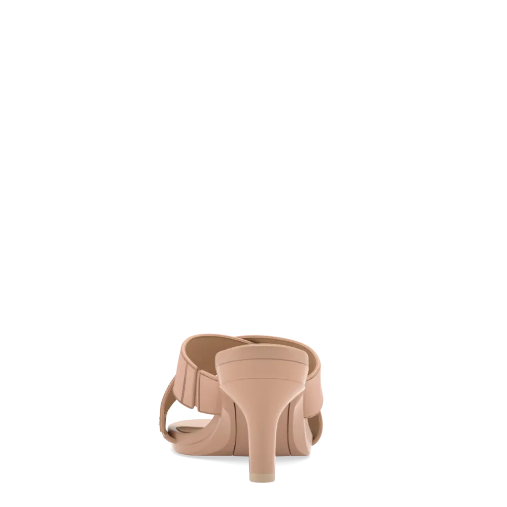 The Crissy Cross Slide - Latte Knit 3 Stiletto - FINAL SALE