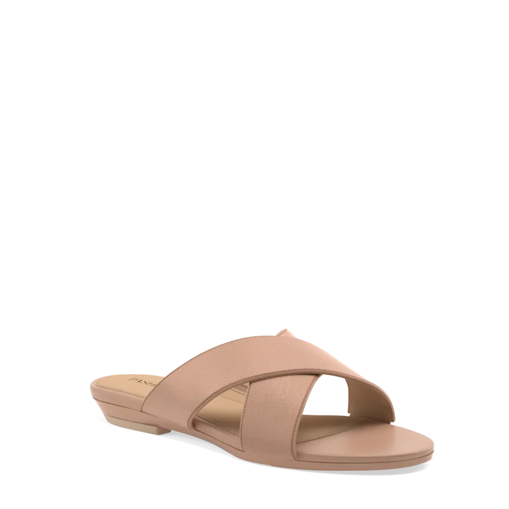 The Crissy Cross Slide - Latte Knit 3 Stiletto - FINAL SALE