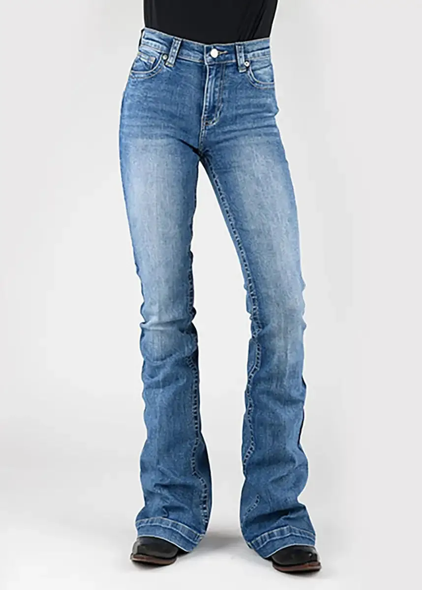 Tin Haul 595 Libby Fit Blue Loop Pocket ( Denim Medium Wash ) - Women's Jeans