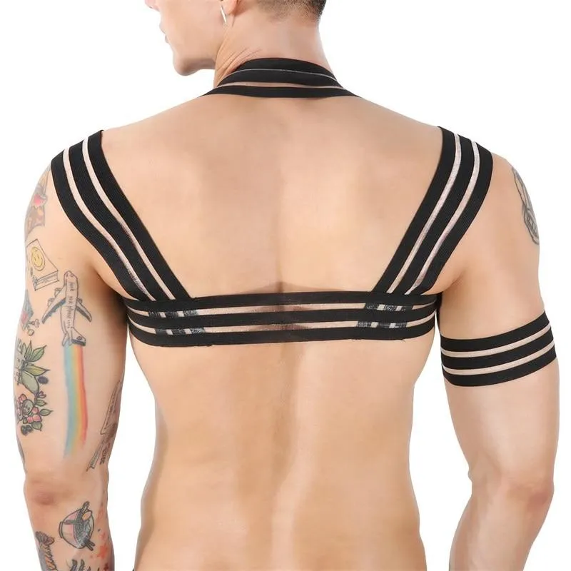 Waterfall Harness   Metallic Jock Briefs