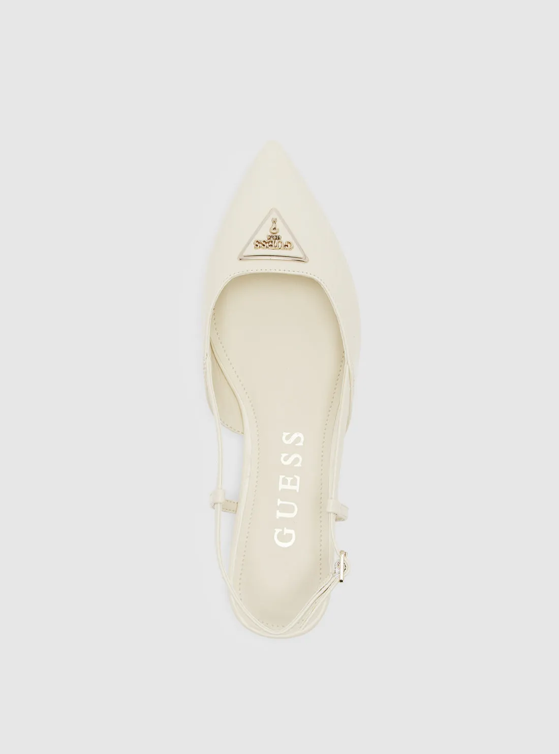 White Bemas Sling Back Flats