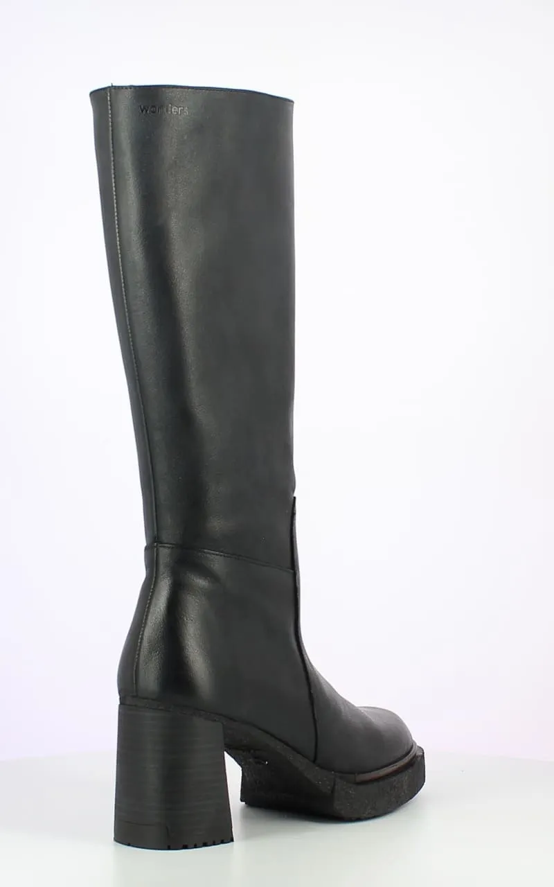 Wonders- Verona Tall Boot in Black