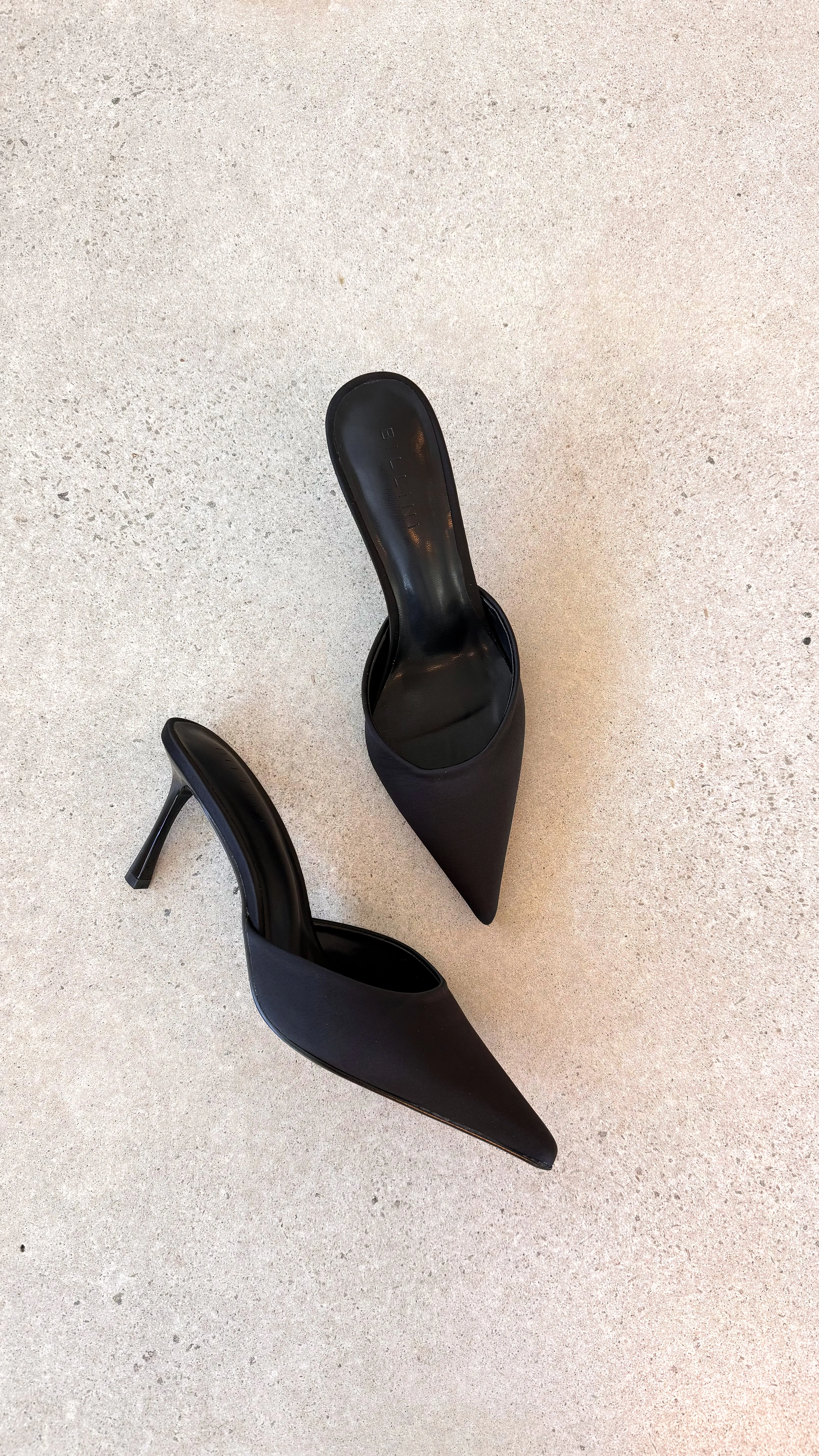 Xayden Heels - Black Satin