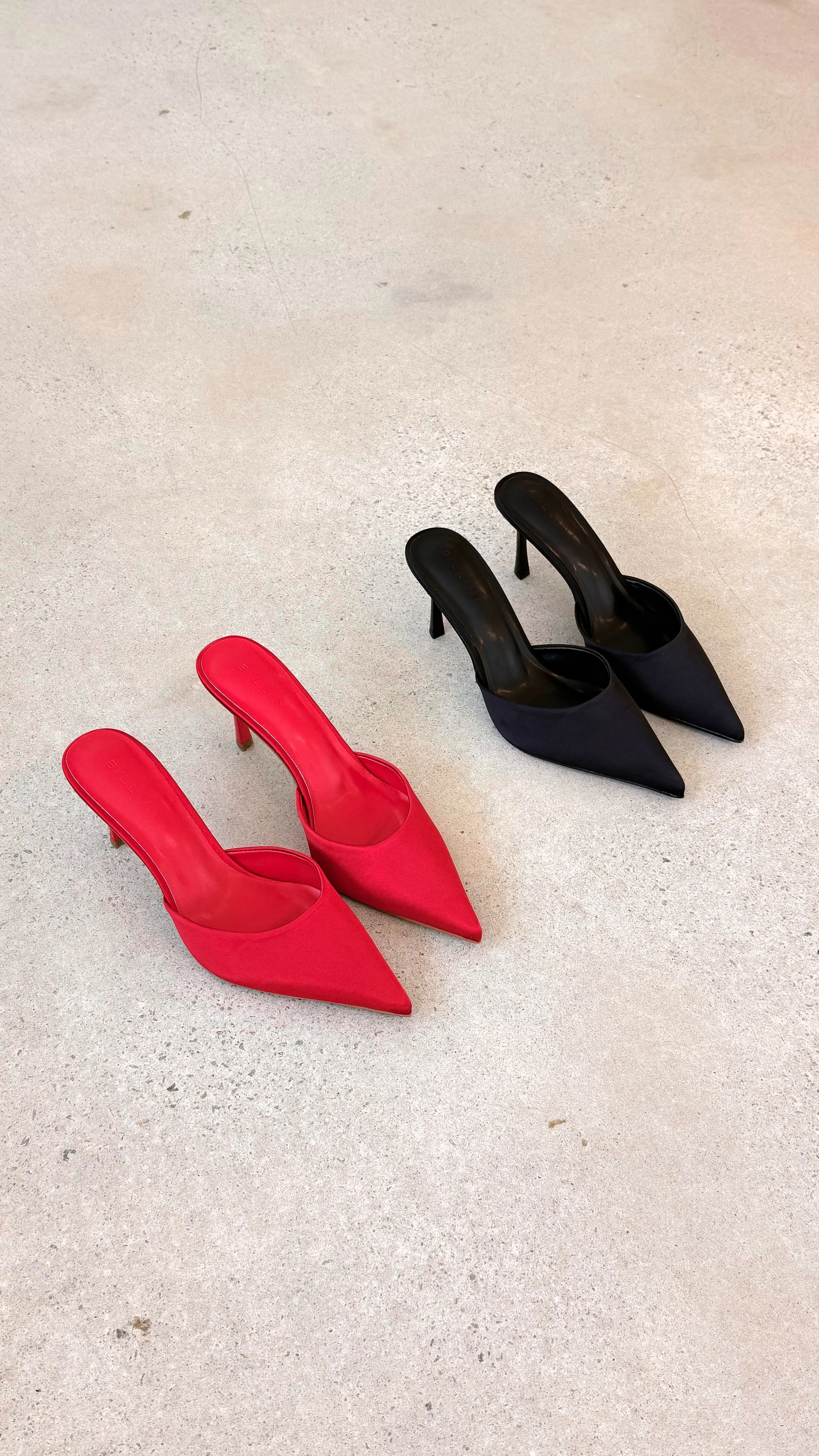 Xayden Heels - Black Satin